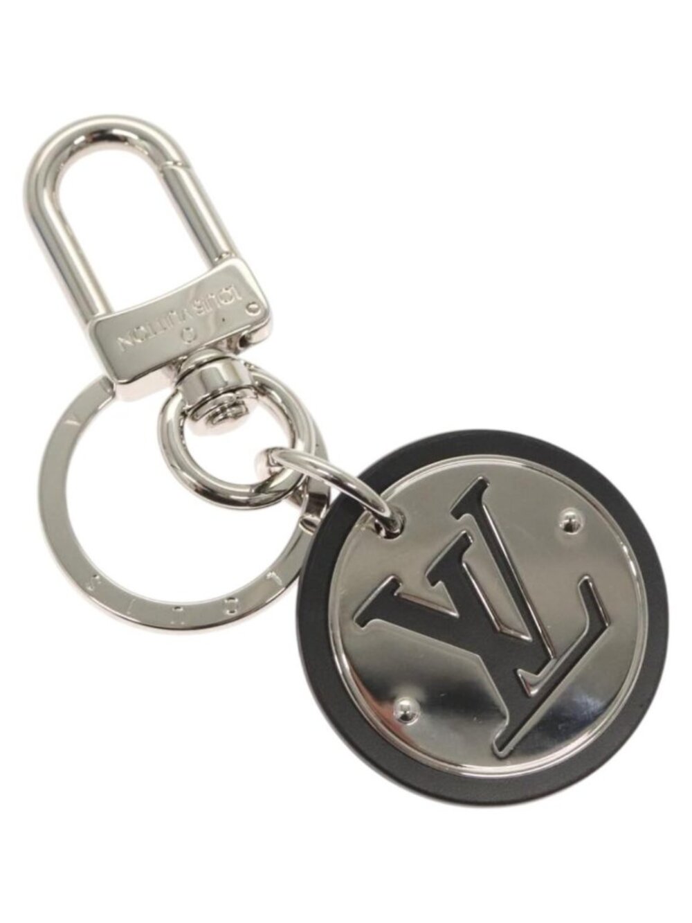 LOUIS VUITTON LV Circle Key Holder Metal Silver M67362